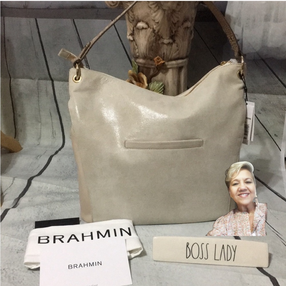 Brahmin SEVI STONE CARSON Genuine Leather Hobo Bag NWT